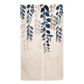ChloropLastid Blue Eucalyptus Doorway Curtain, Floral Watercolor Leaves Tapestry for Wall Hanging, Japanese Noren Bedroom Partition Kithchen Divider Bathroom Door Decor 33.5"x 59"