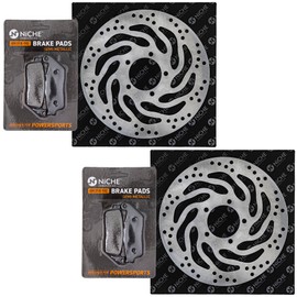 NICHE Front Brake Rotor Pad Kit Semi Metallic For Triumph Bonneville T120 Thruxton 1200 T2023388 T2024402 T2023909