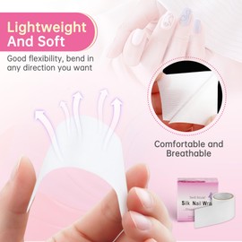 Health & Household Chrontier Silk Nail Wrap Instant Reinforce Repair Bandage Tape Protector Self Adhesive Easy Trimmerable for UV Gel Acrylic Nail Art Extension Fiberglass Professional Manicures Tool