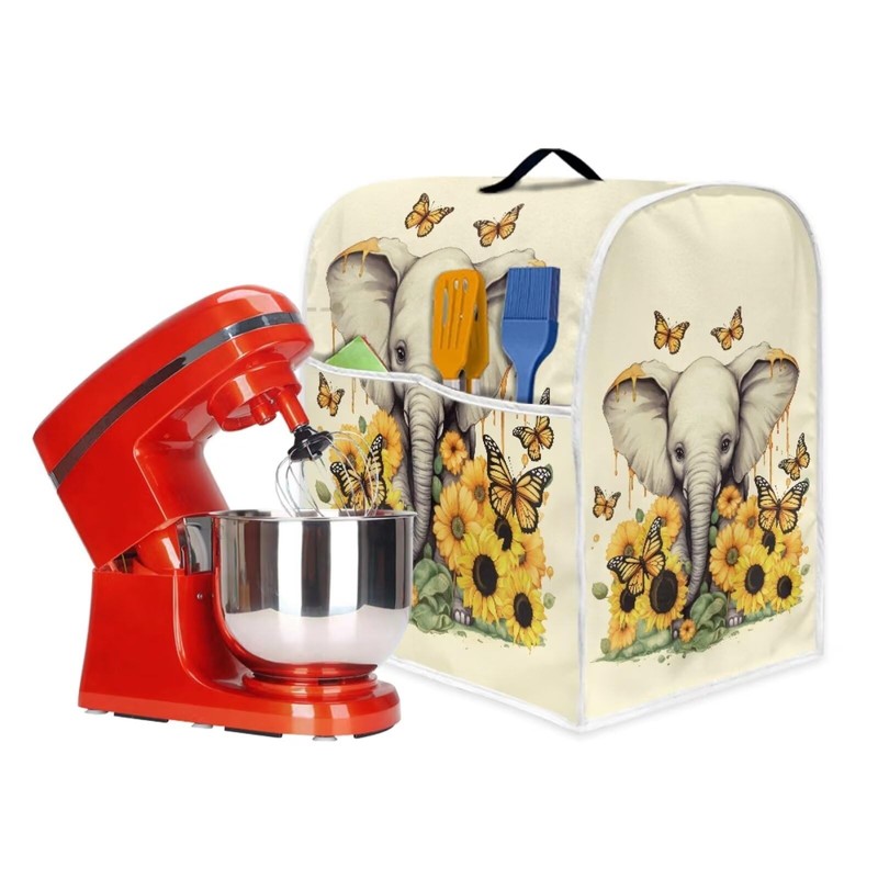 chaqlin Sunflower Elephant Stand Mixer Cover Compatible with 4.5-5 Quart