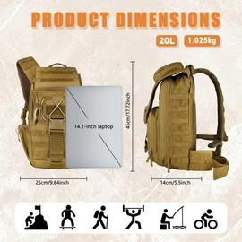 MANETTA Large Tactical Sling Bag for Men,Tactical Bag with Bottle Holder, Cross Body Chest Pack Shoulder EDC Bag For Camping Hiking Trekking Daypack