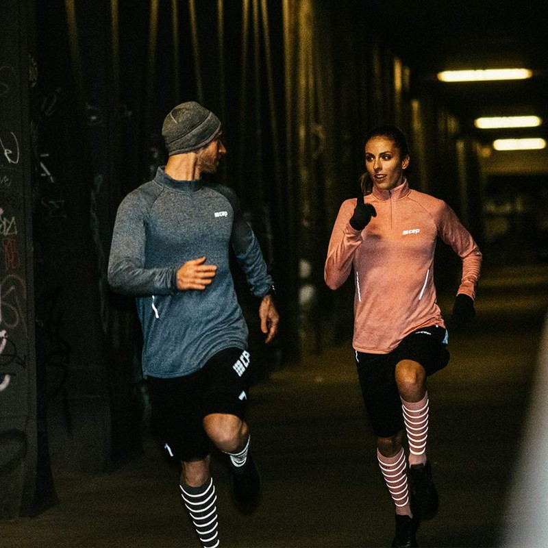 CEP Reflective Calf Sleeves, Grey, Men IV