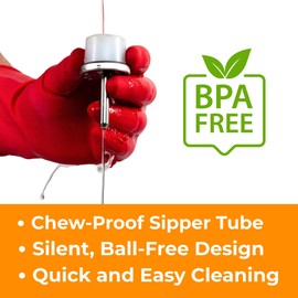 Nimzo 250ml (8.5oz) Silent Rodent Water Bottles, 2-Pack Chew Proof Water Dispenser, Drinking Bottles for Mice, Rats and Hamsters