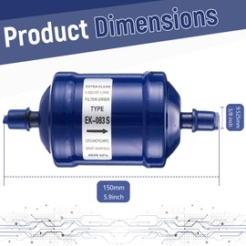 Threlaco 4 Pcs Flow Filter Drier for Heat Pump Refrigerant Filter Drier 3/8 Sweat Ek-083s for Hfc Heat Pump Straight Cool Air Conditioners Refrigeration Heating Systems from 1 to 5 Tons