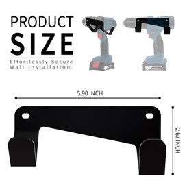 Vakonyx Drill Holder, Heavy Duty Steel Drill Dock Wall Mount, Universal Tool Organizer with Easy Access - 2 Pack for Garage Workshop Home Storage​