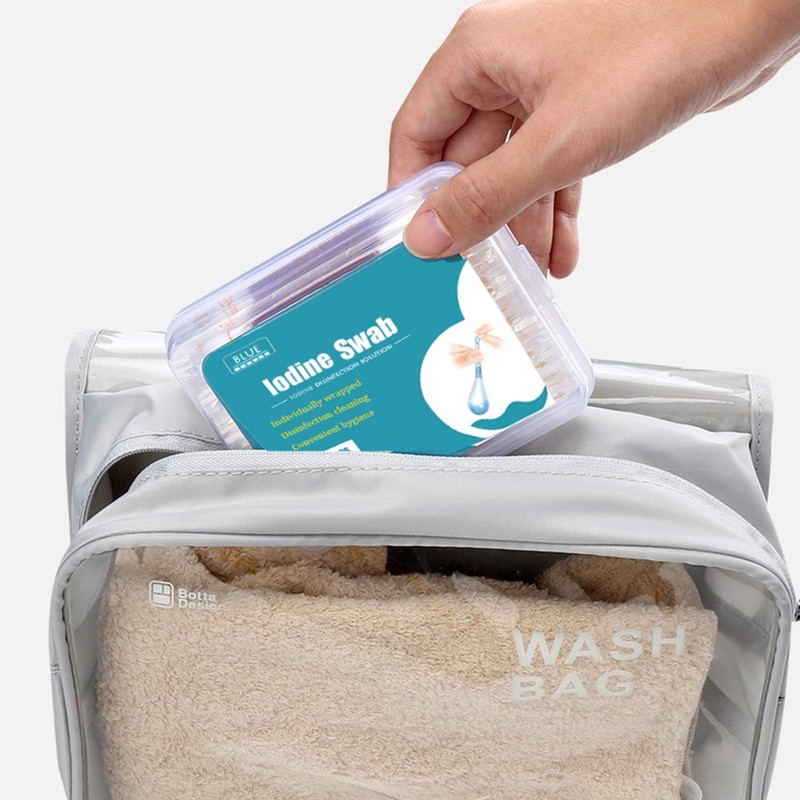 HUNWEY 75ct Disposable Iodine cotton swabs Emergency Care Sanitary Cotton
