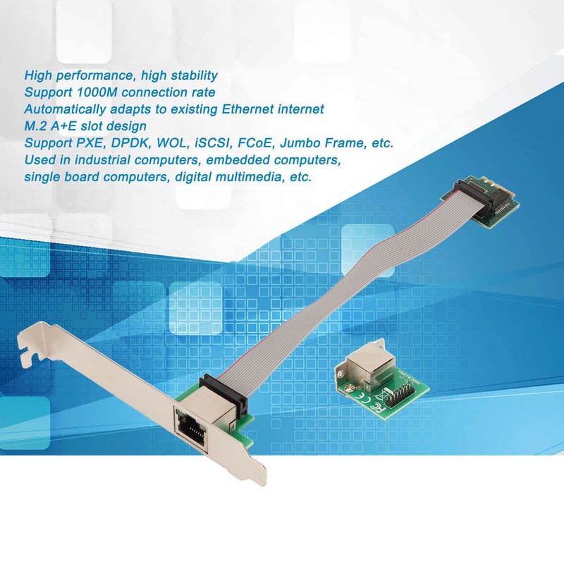 Annadue Gigabit Ethernet Server Network Adapter, M.2 A+E I210AT Gigabit