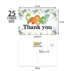 Yuansail Baby Shower Thank You Postcards, Dinosaur Theme Appreciation Post Cards, 25 cards – (bb016-ganxie)