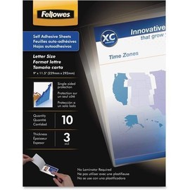 Fellowes Laminating Sheets, Self-adhesive, Ltr,9-1/4"x12", 50/PK, CLR (5221502)