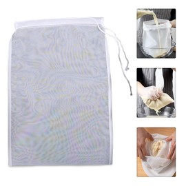 FreshDcart FDCA3014 Milk Filter Bag, Cheese Cloth Bag for Straining Juice as Strainer, Spice Bag, Paneer, Curd, Cheese, Sprouting Beans.White (Pack of 3)