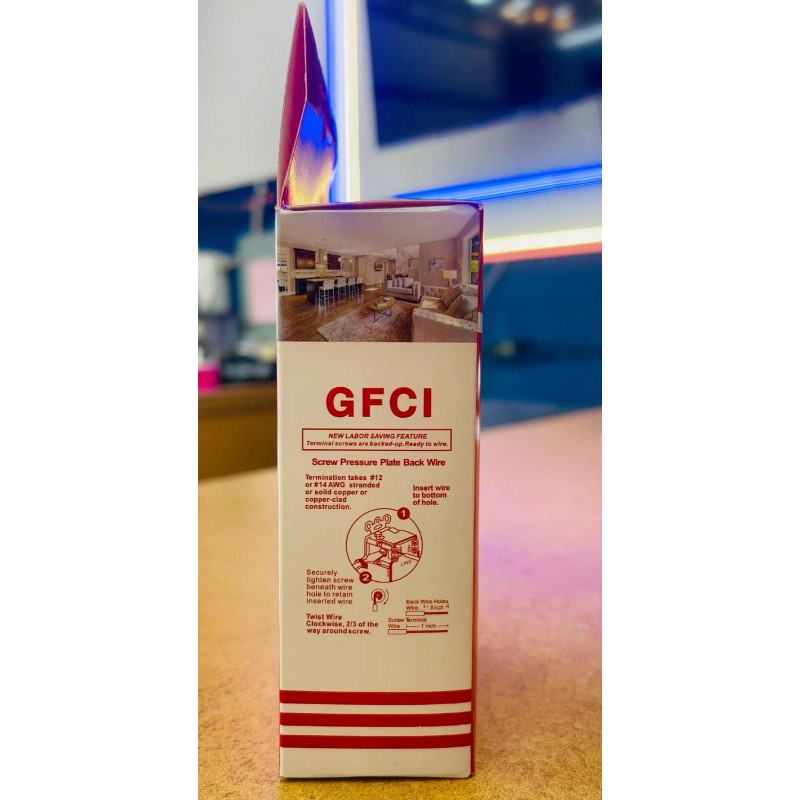 AH LIGHTING 1PK 20AMP GFCI Safety Outlet Receptacle w/ Wall