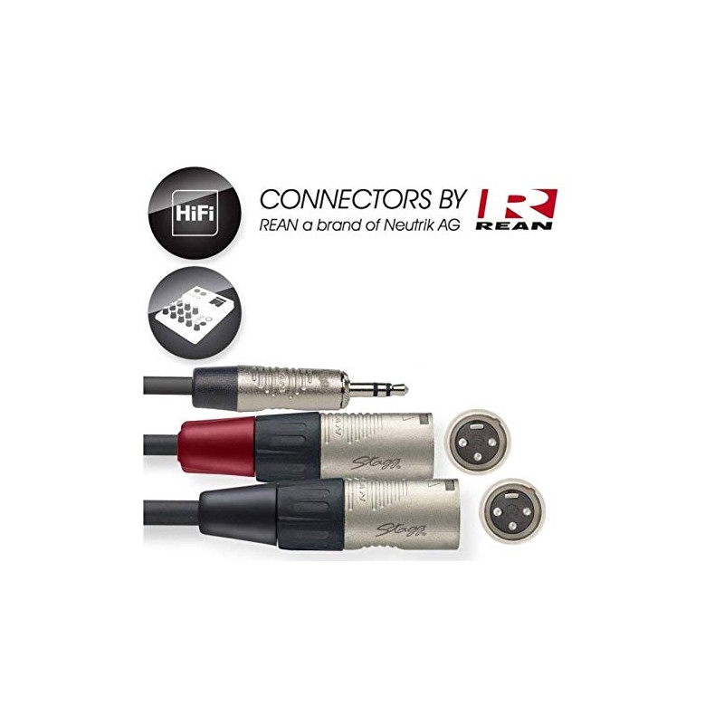 Stagg 21383 2 m Audio Splitter Y Cable - Black