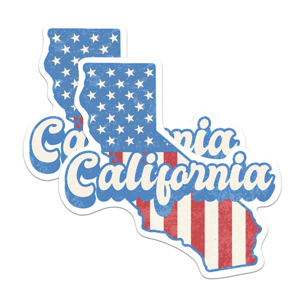 (2 Pack) California State Outline Magnets - CA State Shape
