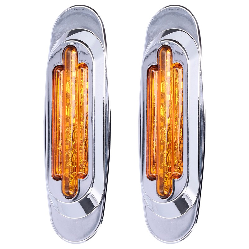 Pair 16LEDs Taillight Electroplated Trim Side Marker Auto External Lamps