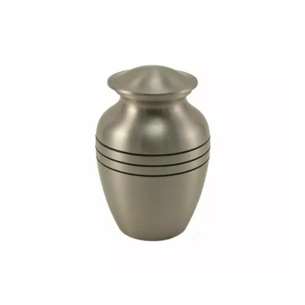 Solid Brass Classic Pewter Color Child/Pet Funeral Cremation Urn, 40