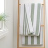 Bianca Reversible Stripe 50x85cm Cotton Jacquard Hand Towel Sage Green