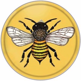 Krouterebs Bee Honey Bee Bumble Bee Vintage Style Round Metal Tin Sign Home,Living Room,Kitchen,Dining Room,Bedroom,Farmhouse,Wall Decoration 12x12 inches