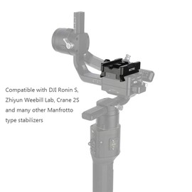 NICEYRIG Quick Release Clamp for ARCA Swiss Standard, with Bottom Plate for Manfrotto 577/501/504/701, Gimbal Tripod Switch Baseplate for RS2/RSC2/Ronin S, Zhiyun Crane 2S/Weebill Lab - 394
