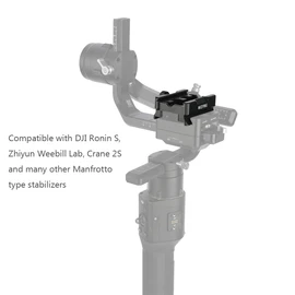 NICEYRIG Quick Release Clamp for ARCA Swiss Standard, with Bottom Plate for Manfrotto 577/501/504/701, Gimbal Tripod Switch Baseplate for RS2/RSC2/Ronin S, Zhiyun Crane 2S/Weebill Lab - 394