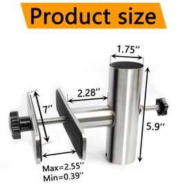 Su ying Patio Umbrella Holder Stand,Outdoor Deck Umbrella Mount,1.75'' Diameter in Stainless Steel Umbrella Clamp，Outdoor Umbrella Base and Stand Metal Clamp for Fixed Deck Railing and Poles (2)