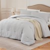 Quataly Light Grey King Comforter Set - 3 Pieces Seersucker