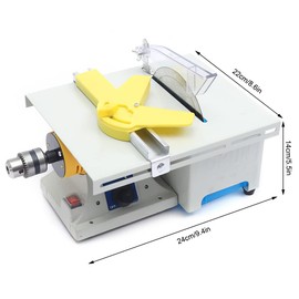MOQNISE Table Saw 110V Mini Table Saw Machine with Dust Cover, Jewelry Lapidary Saw for Cutting Rocks DIY Lapidary Equipment, Grinder Polishing Machine 800-10000rpm