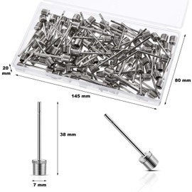 WILLBOND 100 Pack Basketball Pump Needles Ball Inflation Air Pump Needles with Storage Box for Sports Balls, Football Basketball Soccer and Volleyball(Silver)
