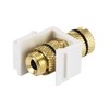 Monoprice 108434 Keystone Jack/Banana Jack with Black Ring - White