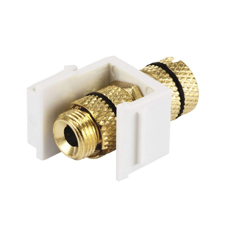 Monoprice 108434 Keystone Jack/Banana Jack with Black Ring - White