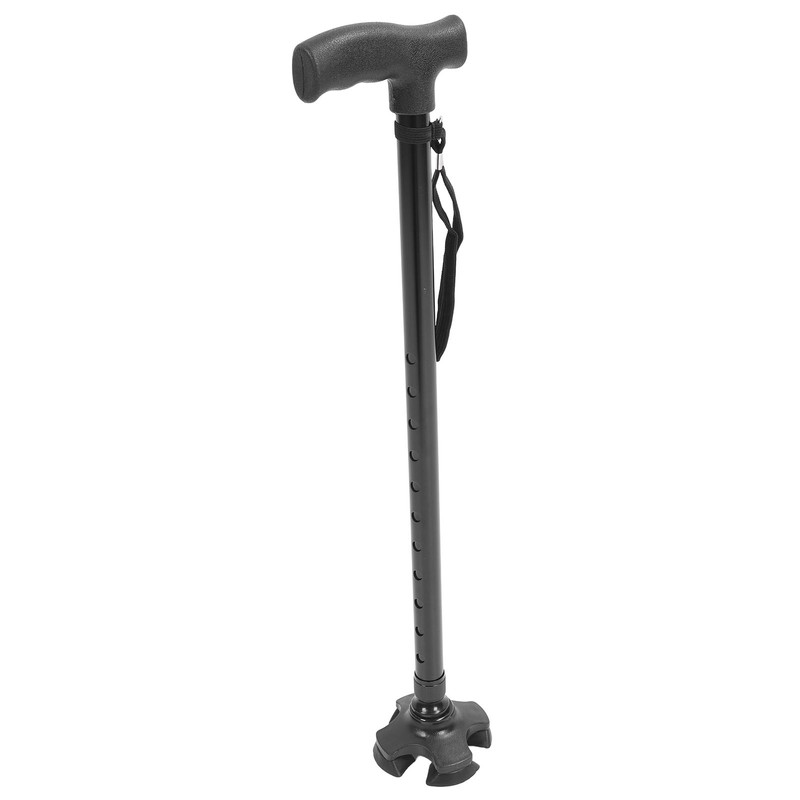 Quad Cane Adjustable Height Anti Slip Lightweight Retractable Senior Walking