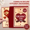 Decorably Individual Glittery Wood Valentine's Day Card with Die-Cut Hearts