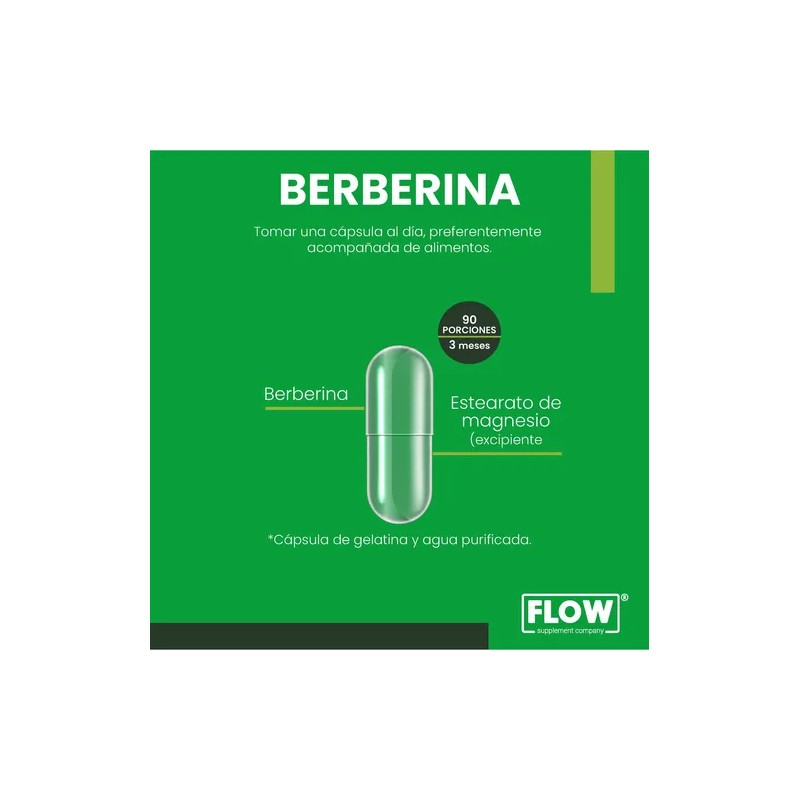 Berberina 90 Cápsulas De 500 Mg Flow