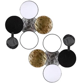2-Piece Reflector Photography Set, 5-in-1 Portable Light Reflector, for Portrait, Photo, Selfie, Wedding Photography, Outdoor Lighting