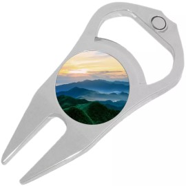 NewCharms Mountains Sunrise Golf Ball Marker Divot Repair Tool Bottle Opener