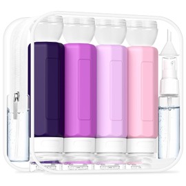Redfly Redfly 17PCS Travel Bottles for Toiletries, TSA Approved Travel Size Containers, BPA Free Leak Proof Travel Containers for Toiletries, Refillable Travel Accessories for Shampoo Conditioner Purple
