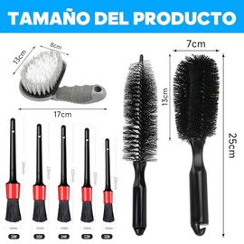 QICHEN 8PCS Cepillos de Llantas,Set de 8 Cepillos de Llantas, Brochas para Detalla de Ruedas para Limpiar Neumáticos,Juego de cepillos de Limpieza par
