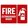 Fire Extinguisher Inside With Graphic Sign, 10x14 Inches, Rust Free