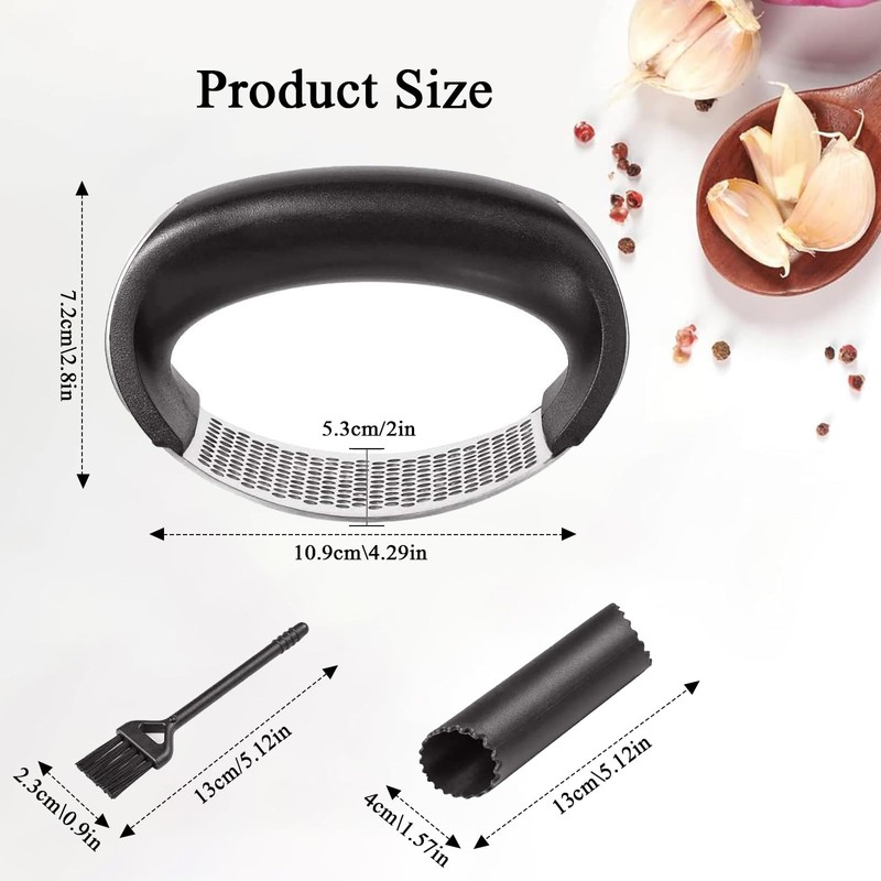 Eastrise Stainless Steel Garlic Press,Rocker Crusher Masher,Portable Manual High Performance