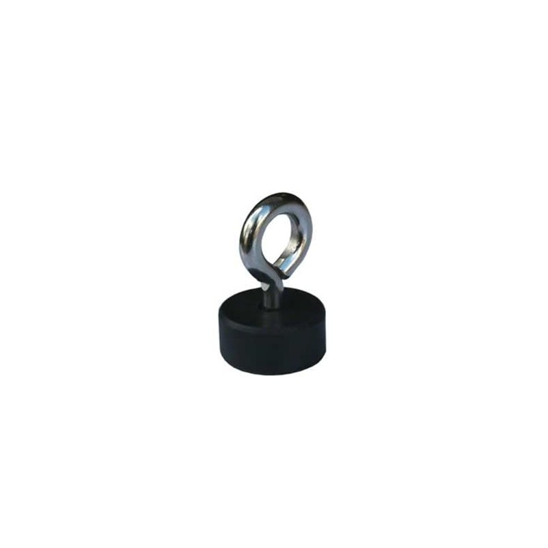 Rubber Coated Pot Magnet with M5 Eyebolt for DIY, Engineering,