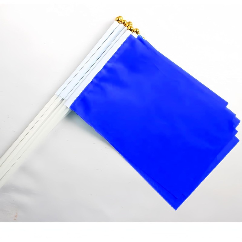 50 Packs Blue Small Flags on Sticks Hand Waving Flag