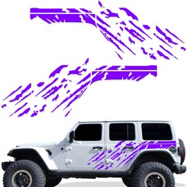 Factory Crafts Splash Side Graphics Kit Vinyl Decal Wrap Compatible with Jeep Wrangler JL 4 Door 2018-2021 (Purple)