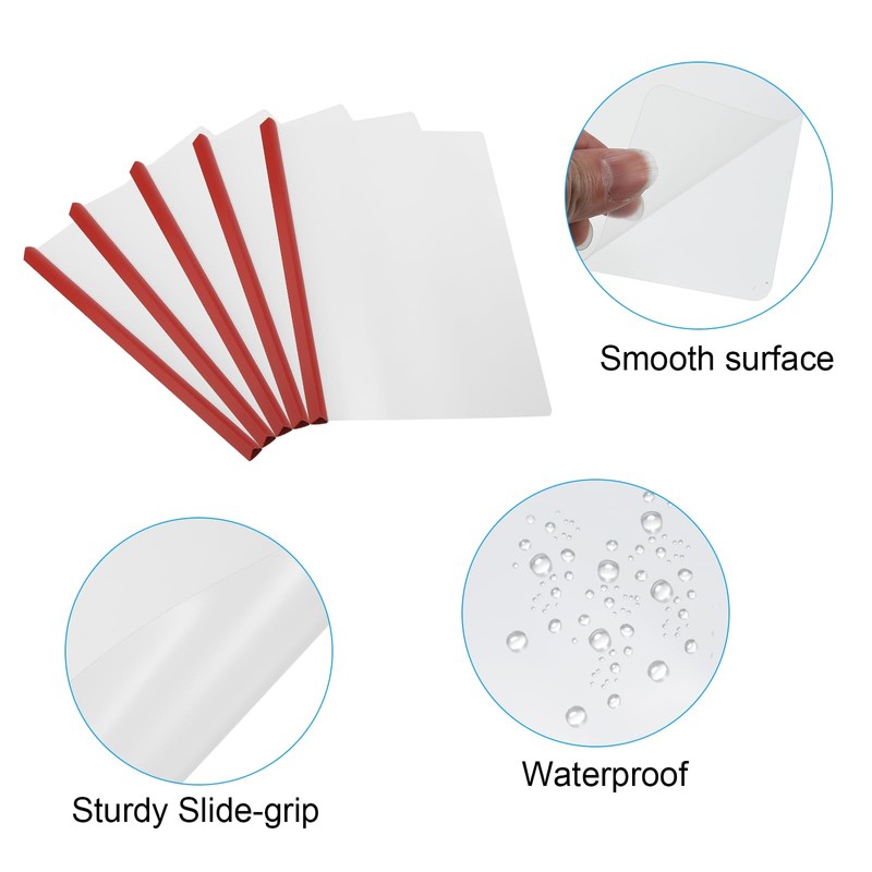 PATIKIL Clear Report Covers with Sliding Bar, 20 Pcs 15mm