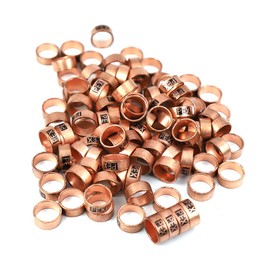 TMKOOL 100pcs 1/2" PEX Crimp Rings Copper for Pex Pipe Tube System (100pcs 1/2 inch)
