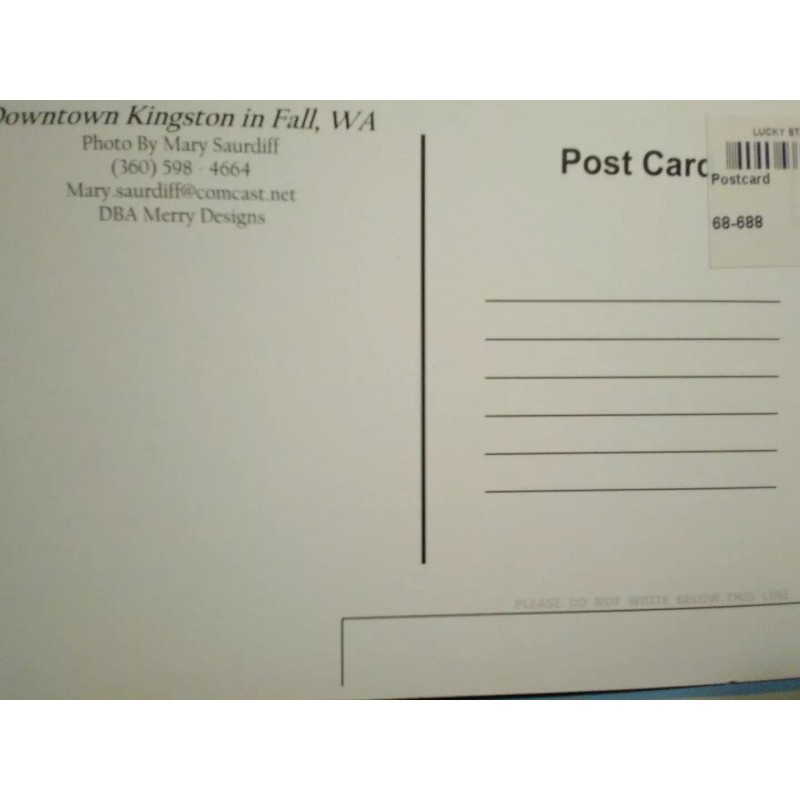 PACIFIC NORTHWEST BEAUTIFUL PHOTO POST CARD DOWNTOWN KINGSTON WASHINGTON