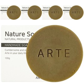 Arte natural handmade green tea soap, 100g, 5 pieces / 아르떼 천연 수제 녹차비누, 100g, 5개