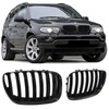 X5 E53 2004-2006 Front Bumper Grilles Gloss Black Pair