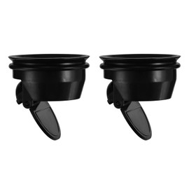 QUARKZMAN Floor Drain Anti-Odour Core, Plastic Shower Drain Backflow Preventer Hair Catcher for Kitchen Bathroom Balcony, Black, Pack of 2