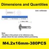 (380 Pcs) #8×5/8"" Self-Drilling Screws,410 Stainless Steel Flat Head Sheet