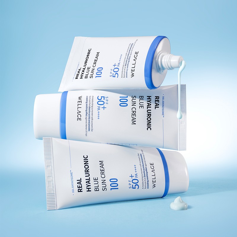 Wellage Real Hyaluronic Blue Sunscreen SPF50+ PA++++, 50ml, 1 piece