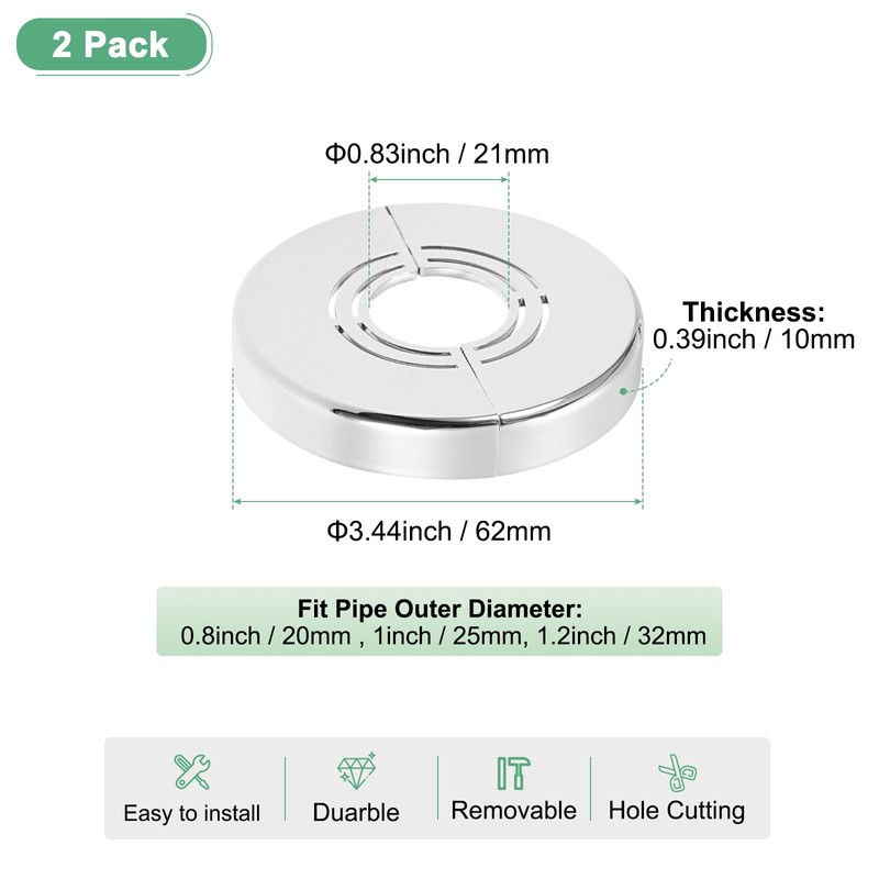 M METERXITY 2-Pack Cuttable Wall Split Flange, for 0.8/1/1.2 Inch(20/25/32mm)